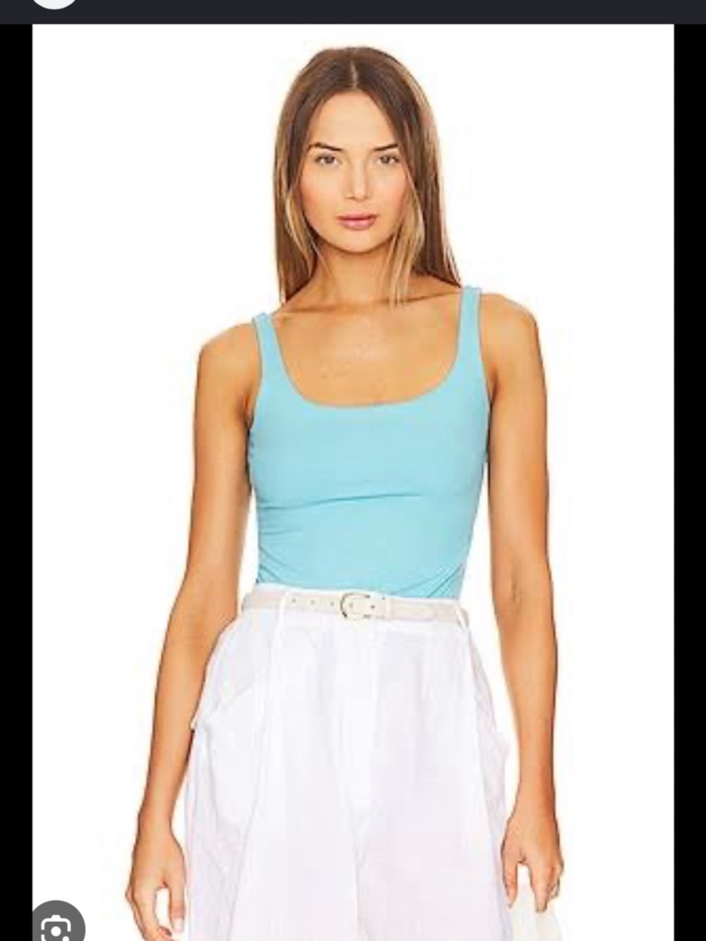 Susana Monaco Scoop Neck Tank Top in Light Blue